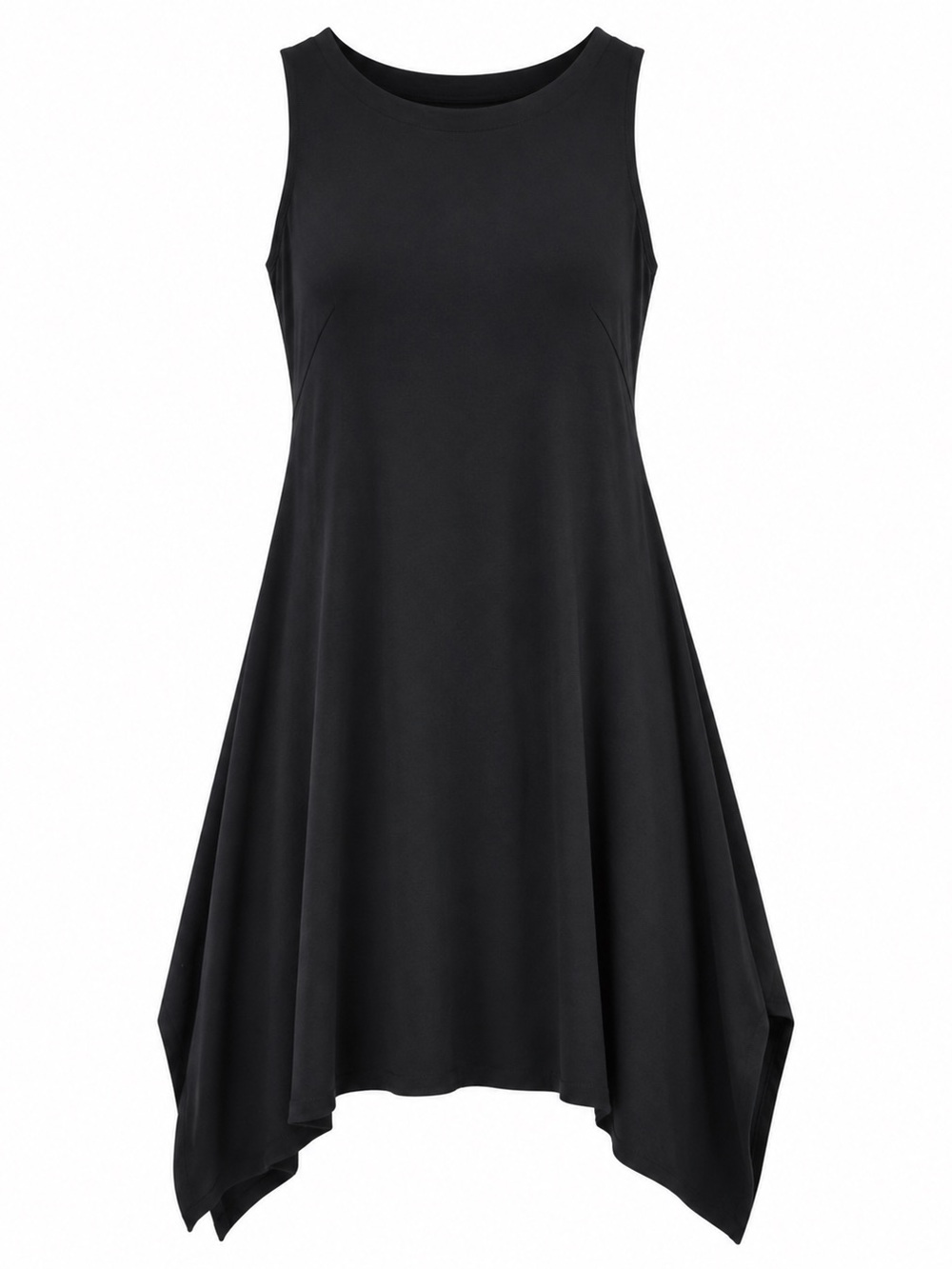 Lilla P Sleeveless Black Sheath Dress with Sharkbite Double Slit Hem Size Small